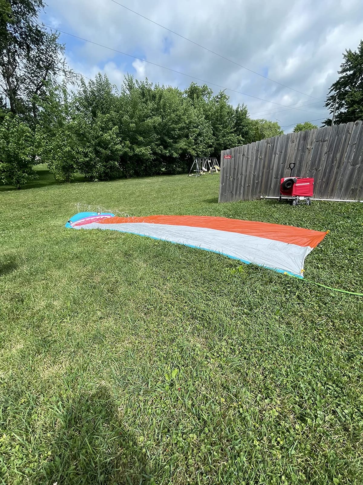 Sloosh Water Slides with 2 Inflatable Boards,22.5ft Double Lane Splash Slip Lawn Water Slide with Advanced Sprinklers Summer Toy for Kids Adults Fun Backyard Summer Outdoor, Orange customer photo 2