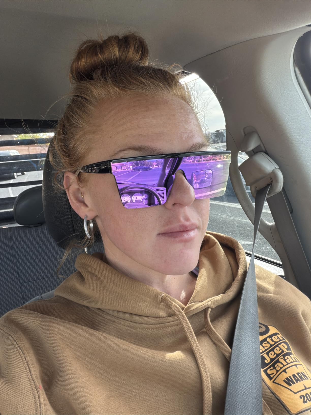 LYZOIT Square Oversized Sunglasses for Women Men Big Flat Top customer photo 2