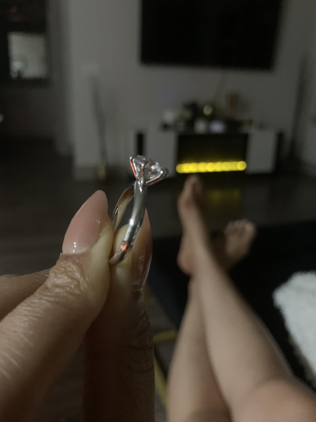 Moissanite Ring, 0.5/1/1.5/2/2.5/3CT Round Brilliant Cut Six Prong Solitaire Gold Plated 925 Sterling Silver Engagement Promise Wedding Rings for Women with Certificate customer photo 1