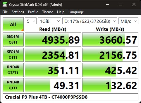 Crucial P3 Plus PCIe Gen4 NVMe 4TB SSD, Up to 4,800MB/s Read, Laptop & Desktop (PC) Compatible, Solid State Drive – CT4000P3SSD8 customer photo 2