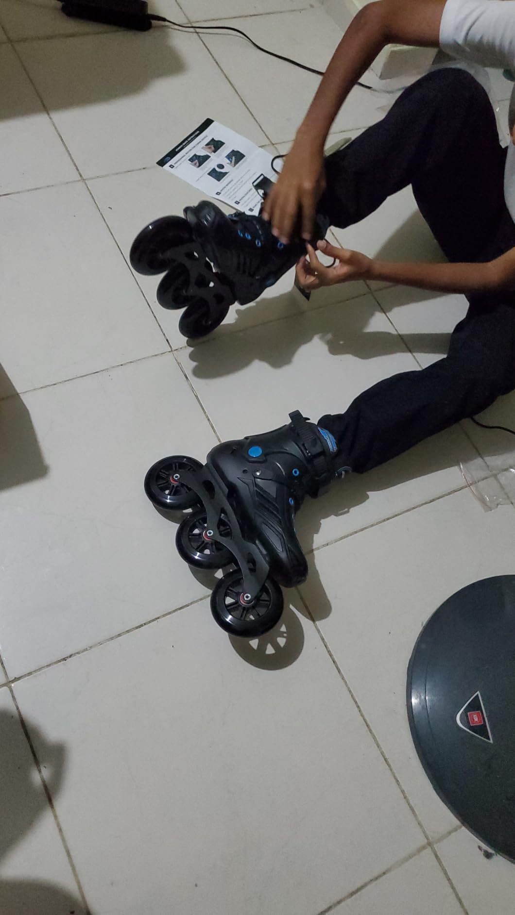 Inline Skates for Men Women, 3 Wheel Roller Skates Blades for Male Female, High Performance Fitness Inline Speed Racing Skates for Adult and Unisex customer photo 2