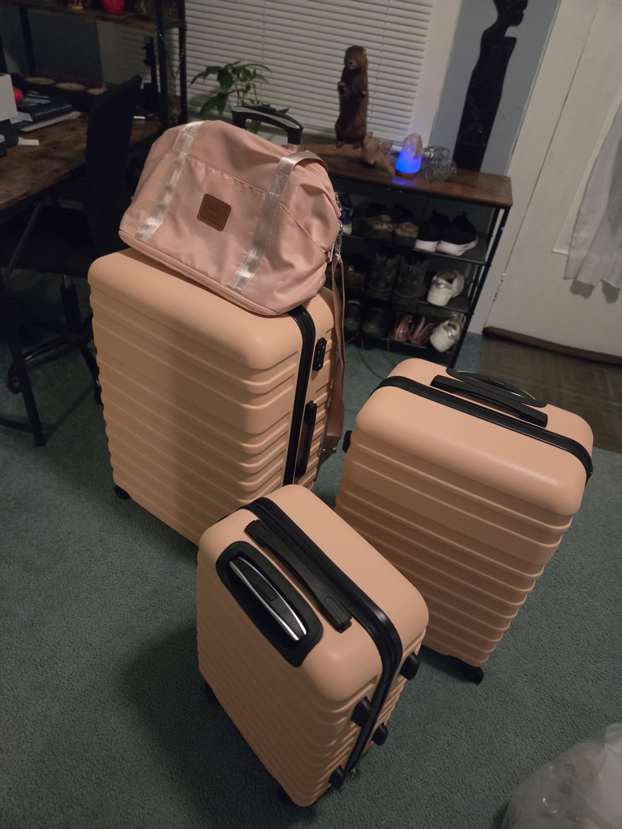 Coolife Luggage Set Hardside Suitcase,5 piece,White(DB/TB/20/24/28) customer photo 1