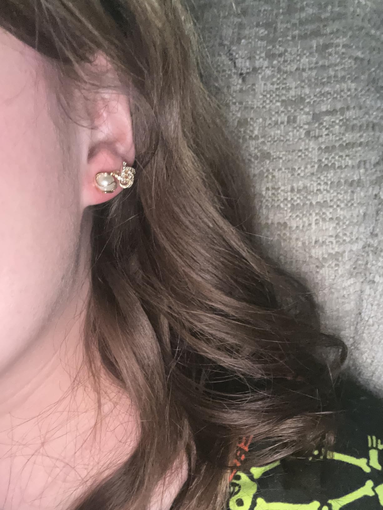 Barzel 18K Gold Plated Caged Pearl Stud Earrings, 6MM - Made In Brazil customer photo 1