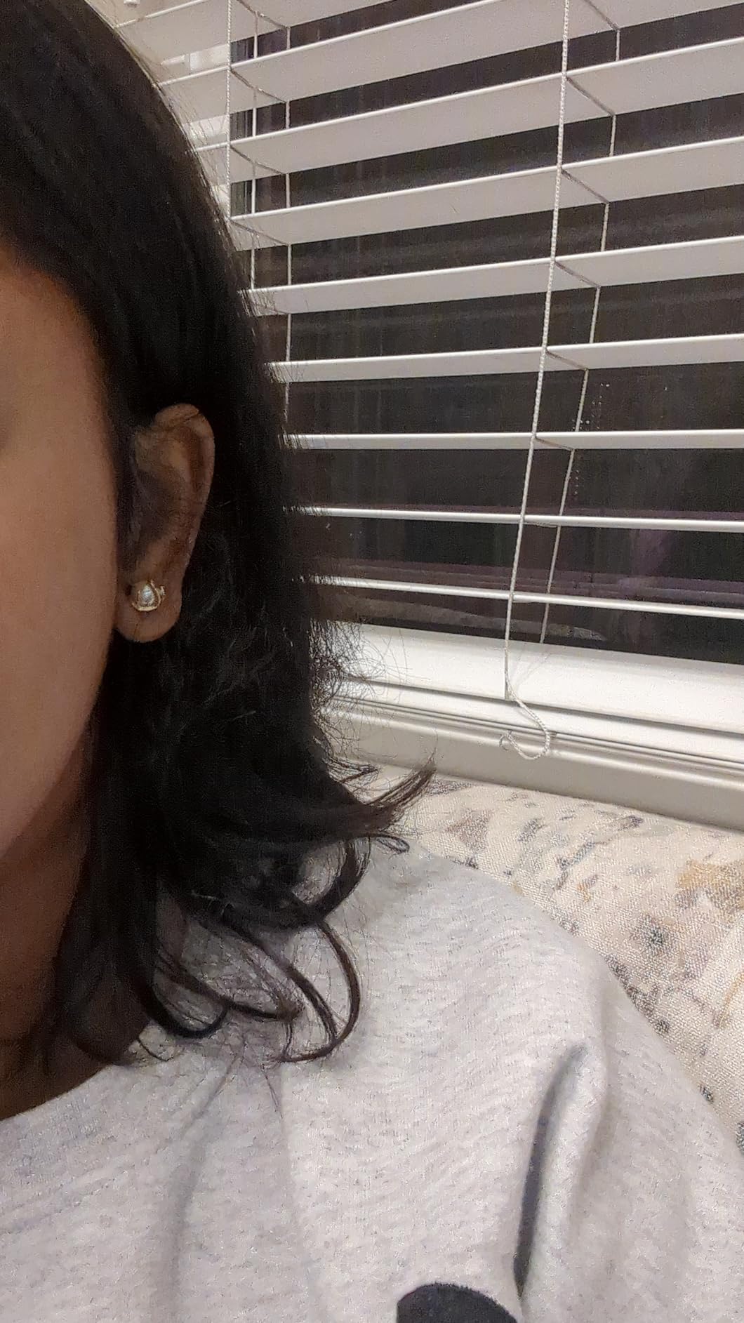 Barzel 18K Gold Plated Caged Pearl Stud Earrings, 6MM - Made In Brazil customer photo 2