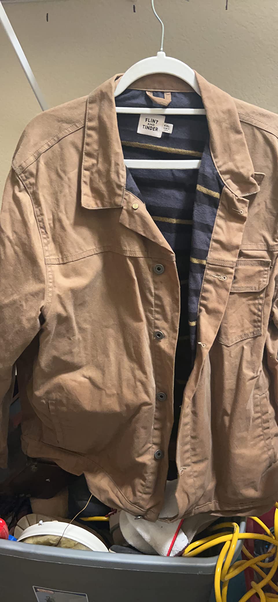 Huckberry Flint and Tinder Men's Flannel-Lined Waxed Trucker Jacket customer photo 1