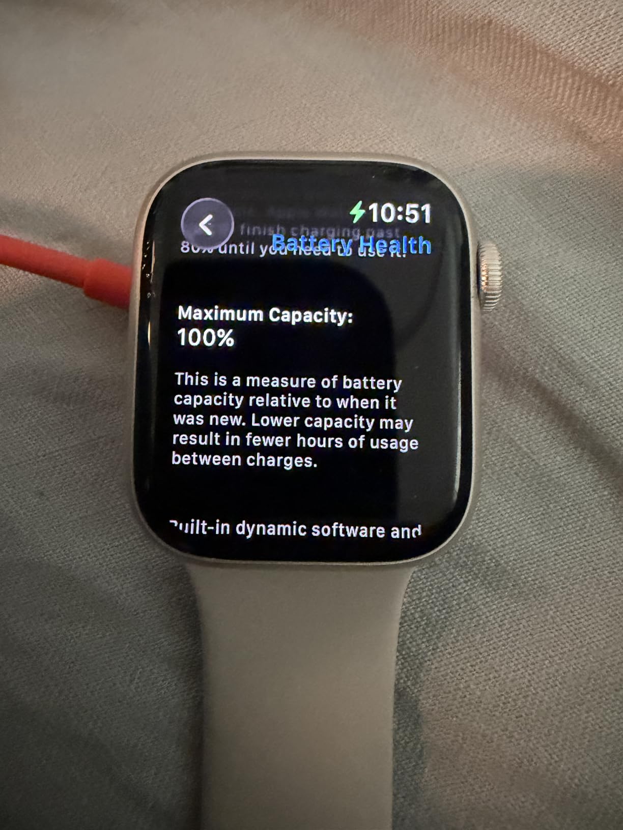 Apple Watch Series 8 [GPS, 41mm] - Starlight Aluminum Case with Starlight Sport Band, S/M (Renewed) customer photo 1