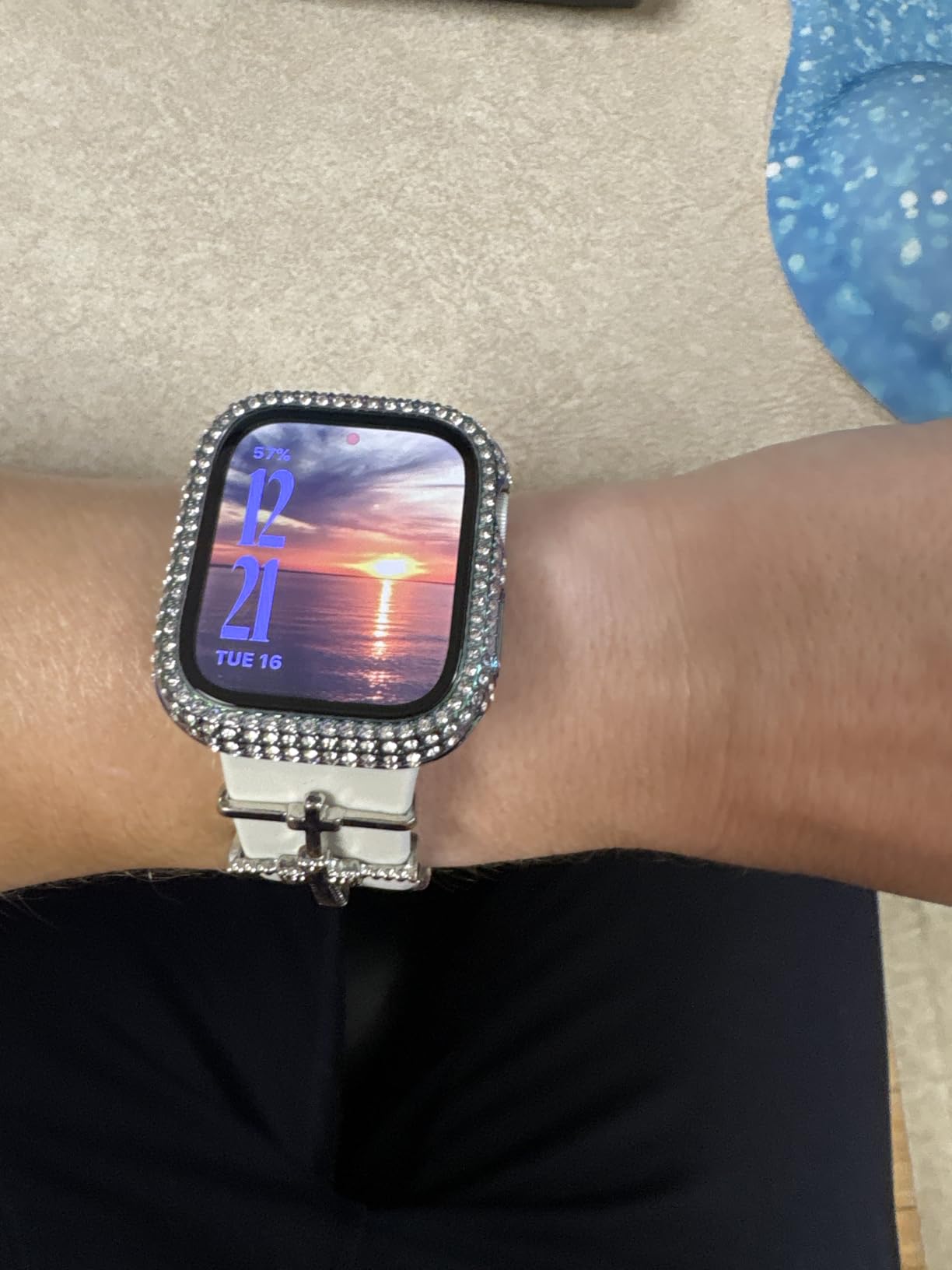 Apple Watch Series 8 [GPS, 41mm] - Starlight Aluminum Case with Starlight Sport Band, S/M (Renewed) customer photo 2