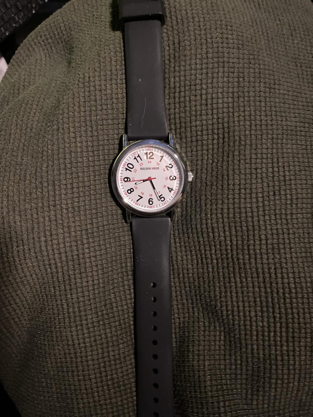 GOLDEN HOUR Waterproof Nurse Watch for Medical Professionals, Students Women Men - Military Time Luminouse Easy Read Dial, 24 Hour with Second Hand, Colorful Silicone Band customer photo 1