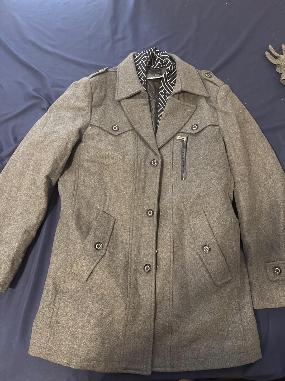 INVACHI Men's Wool Blend Winter Trench Coat, Single Breasted Pea Coat customer photo 1
