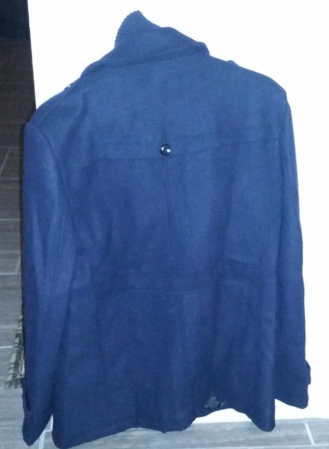 INVACHI Men's Wool Blend Winter Trench Coat, Single Breasted Pea Coat customer photo 2