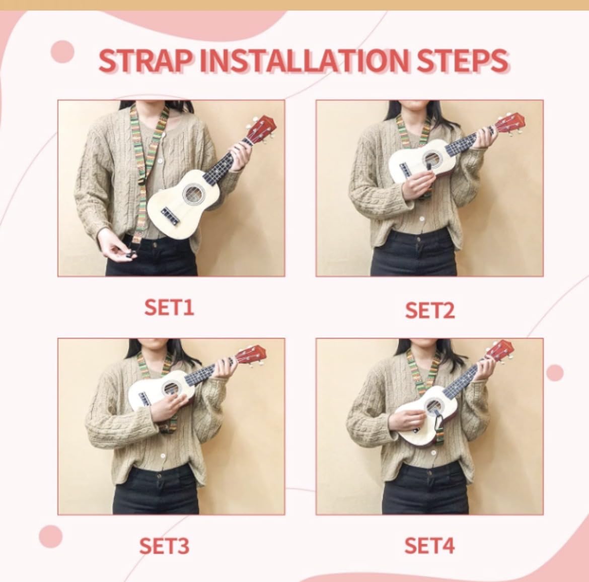 AODSK Concert Ukulele for Beginner 23 Inch Ukelele Kit with Gig Bag StrapTuner Nylon String 4 Picks Cloth Online Lesson Holiday Gift customer photo 1