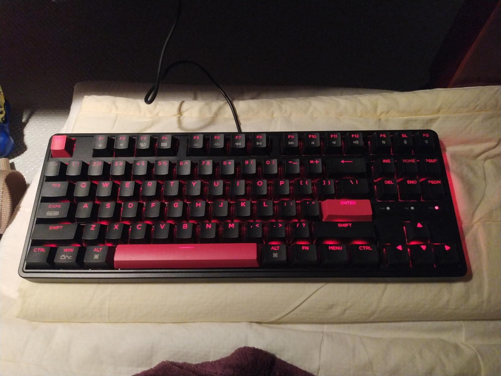Keychron C3 Pro QMK/VIA Custom Gaming Keyboard, Programmable 87 Keys Compact TKL Layout Gasket Mount, Red LED Backlight Wired Mechanical Keyboard with Brown Switches for Mac/Windows/Linux customer photo 2