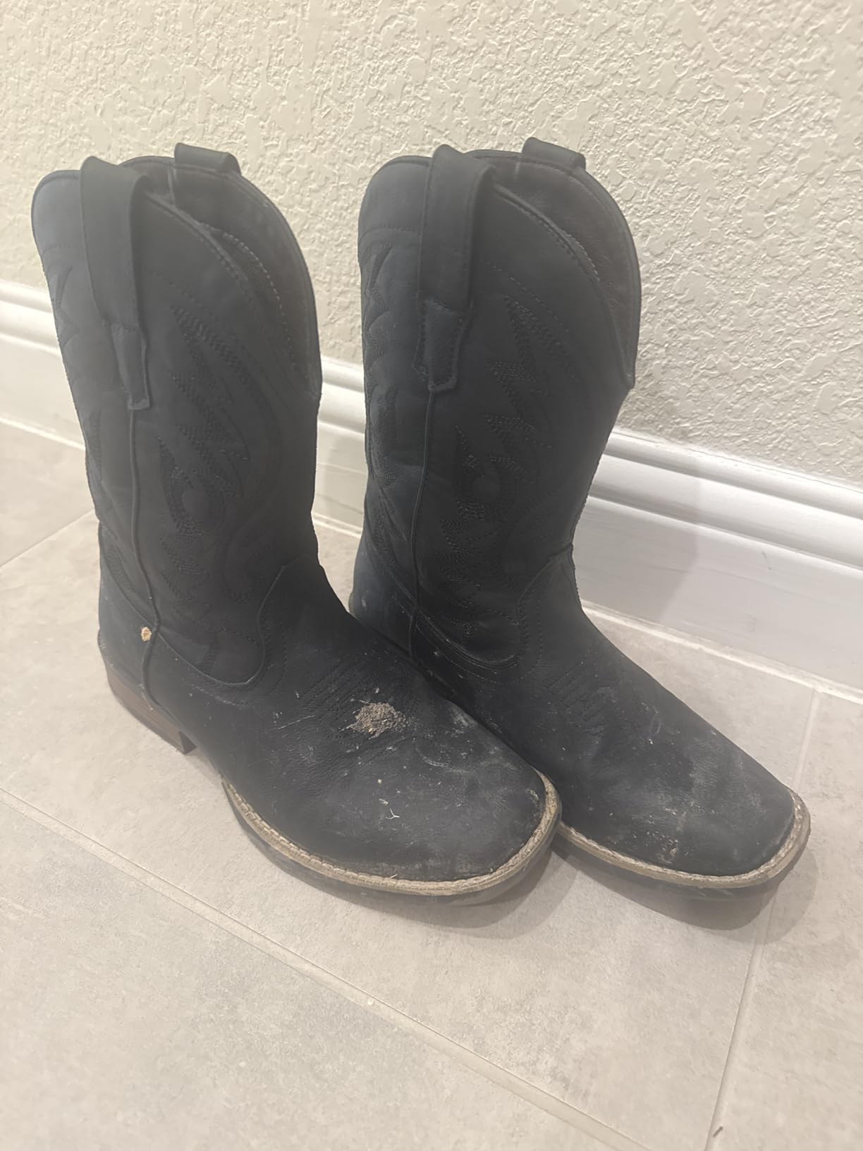 IUV Cowboy Boots For Men with Wide Square Toe Western Retro Boot customer photo 1