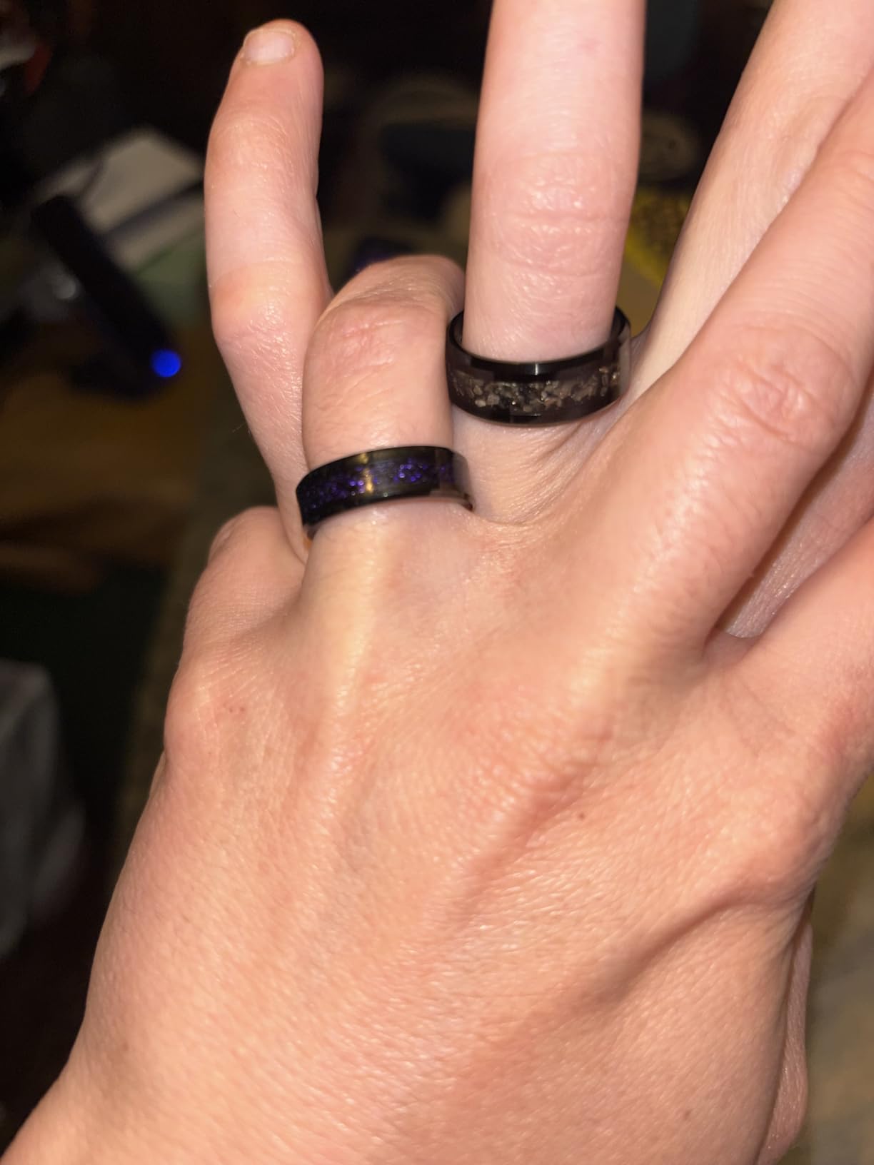 King Will Mens Meteorite Tungsten Wedding Bands customer photo 2