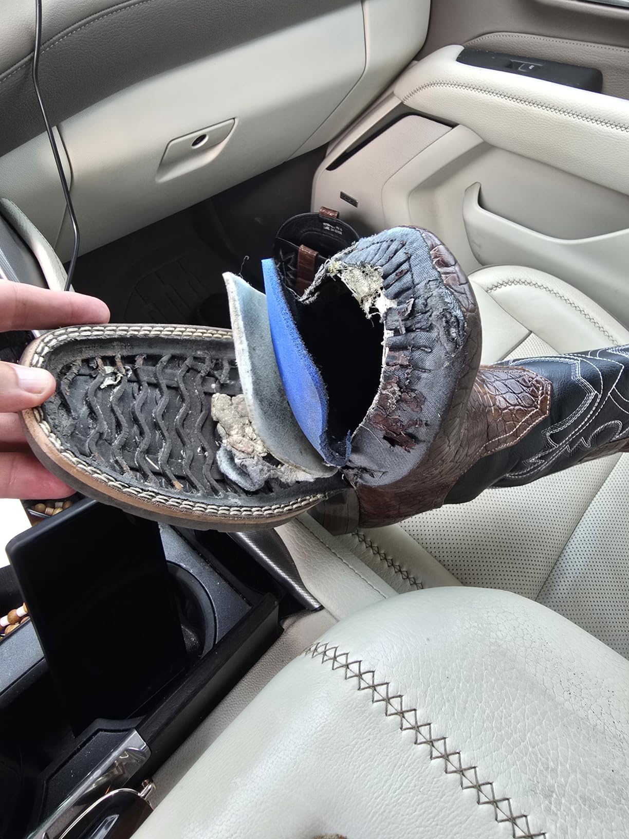 Lumeheel Cowboy Boots for Men - Western Men's Boots with Classic Embroidered, Slip on Square Toe Boots, Slip Resistant Country Boots Chunky Heel Ankle, Durable Short Boots for Spring Fall customer photo 2