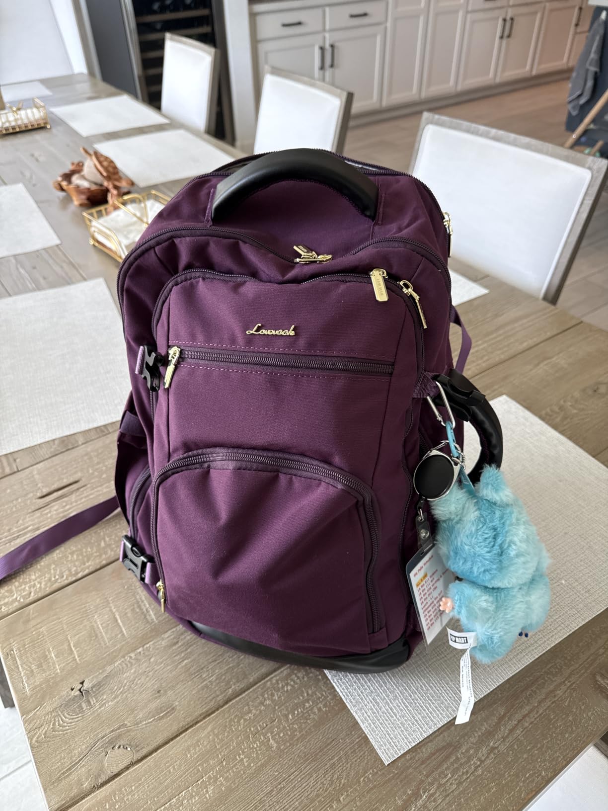 LOVEVOOK Travel Backpack for Women, 40L Carry On Backpack Flight Approved, TSA Personal Item Travel Bag Fits 17 Inch Laptop, Business Weekender Overnight Waterproof Daypack with 2 Cubes, Grey-Pink customer photo 1