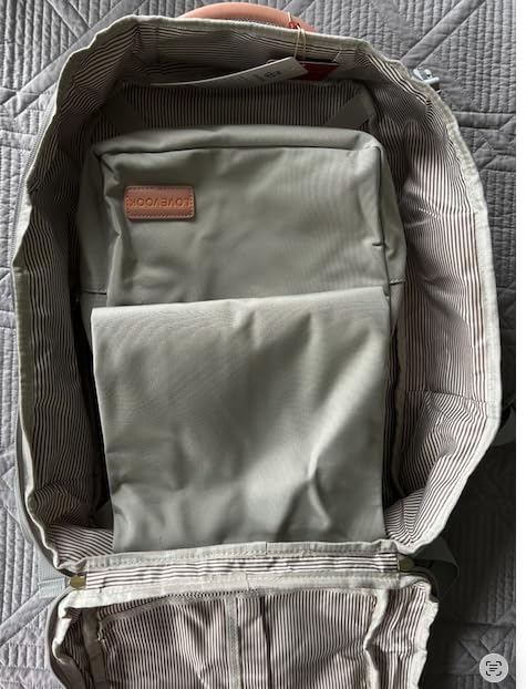 LOVEVOOK Travel Backpack for Women, 40L Carry On Backpack Flight Approved, TSA Personal Item Travel Bag Fits 17 Inch Laptop, Business Weekender Overnight Waterproof Daypack with 2 Cubes, Grey-Pink customer photo 2
