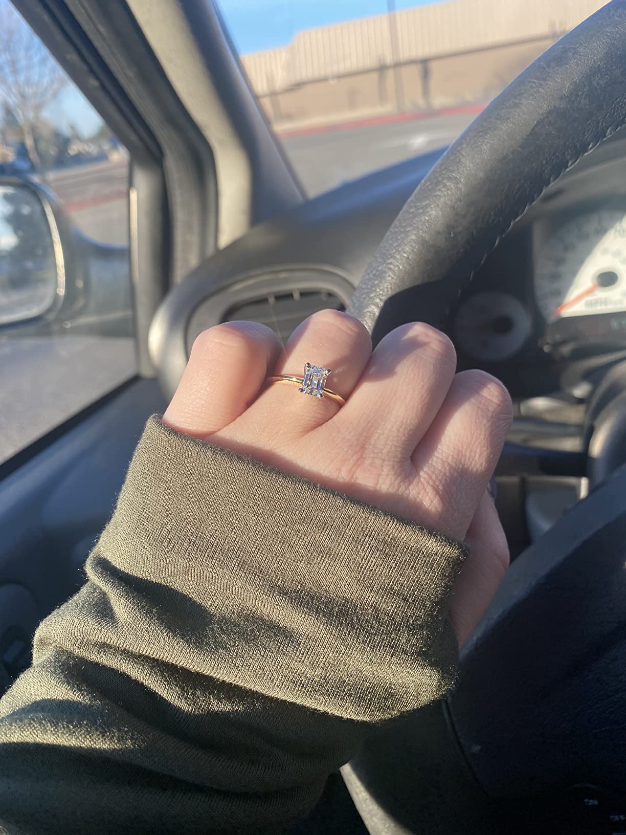 Houston Diamond District 1 to 7 CT Lab Grown Emerald Cut Diamond Engagement Ring customer photo 2