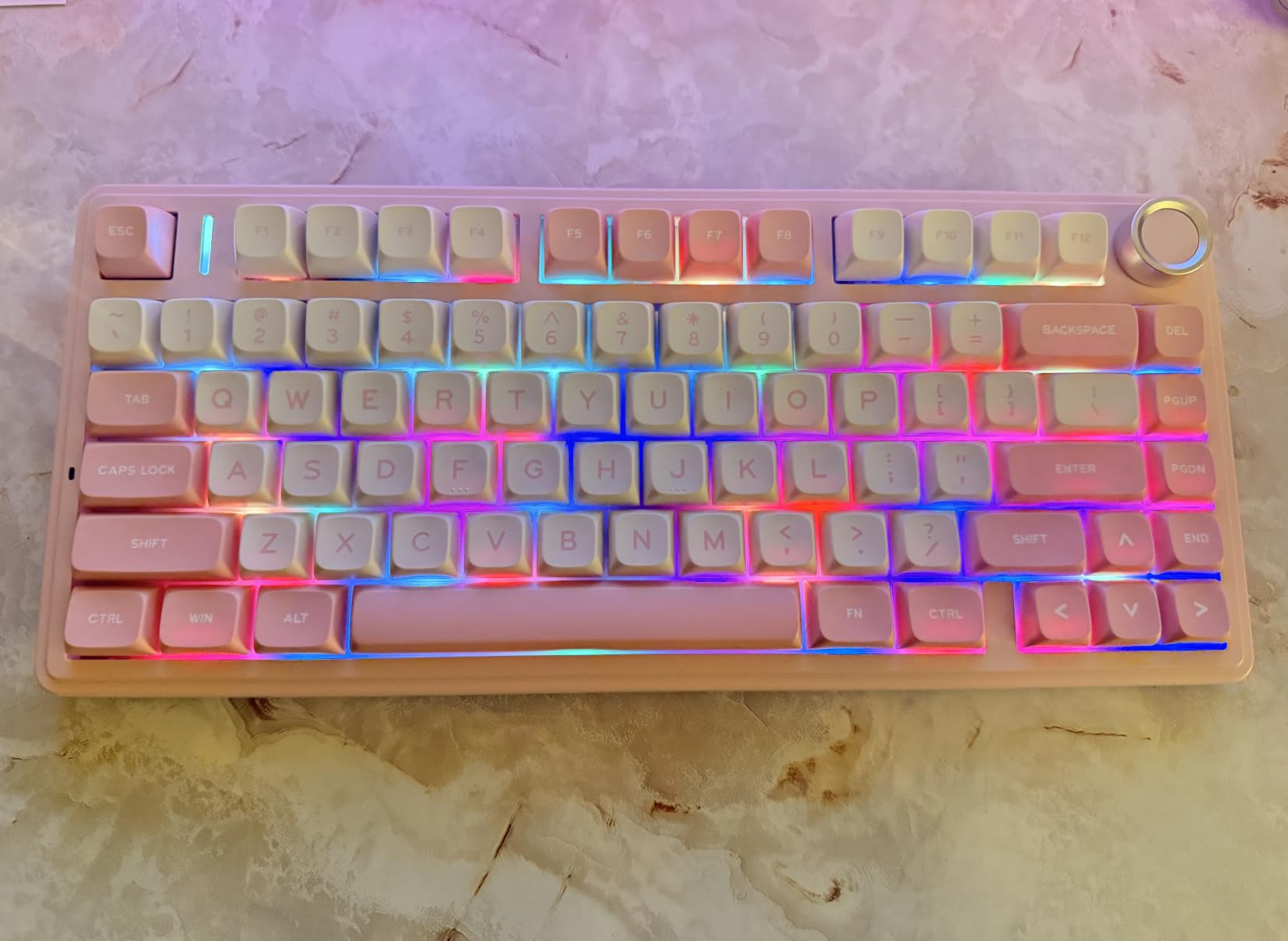 AULA F75 75% Wireless Mechanical Keyboard, Hot Swappable Creamy Keyboard, Pre-lubed Reaper Switches, 2.4GHz/Type-C/BT5.0, RGB Backlit Gaming Keyboards(White & Blue) customer photo 2
