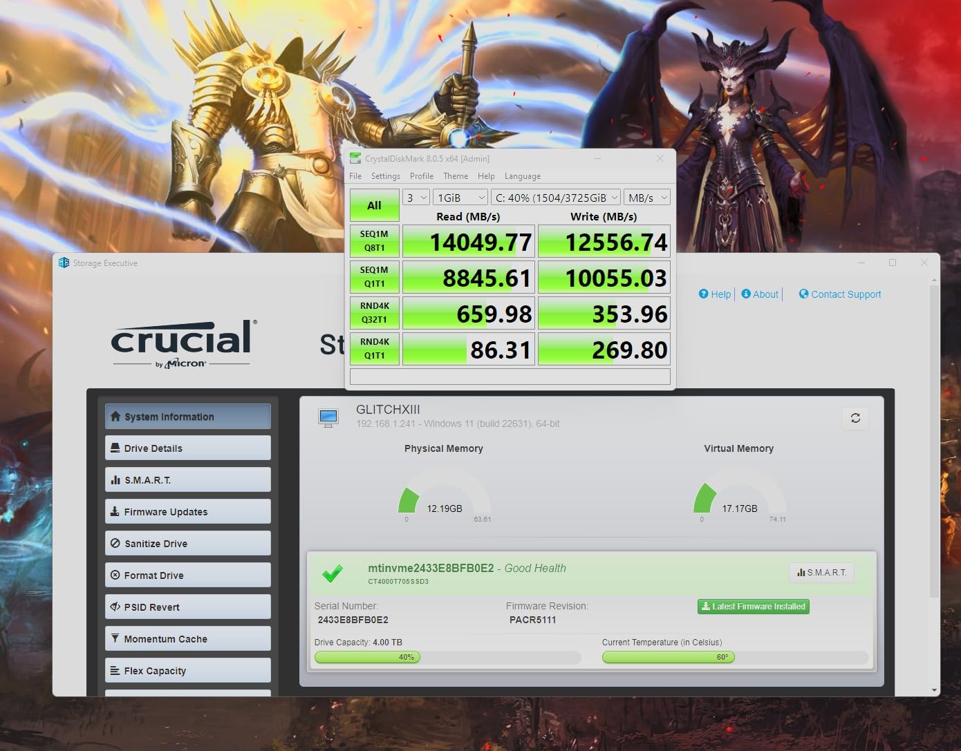 Crucial T705 PCIe Gen5 NVMe 1TB SSD, Up to 13,600MB/s, TLC NAND, Intel & Ryzen Compatible, for Hardcore Gaming & High-Speed Storage, Solid State Drive, Includes 1Mo Adobe CC – CT1000T705SSD3 customer photo 1