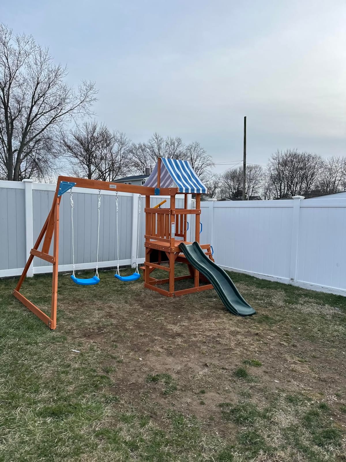 ROBOTIME Wooden Swing Set for Backyard, All-in-One Kids Playset, Ages 3-10 customer photo 2