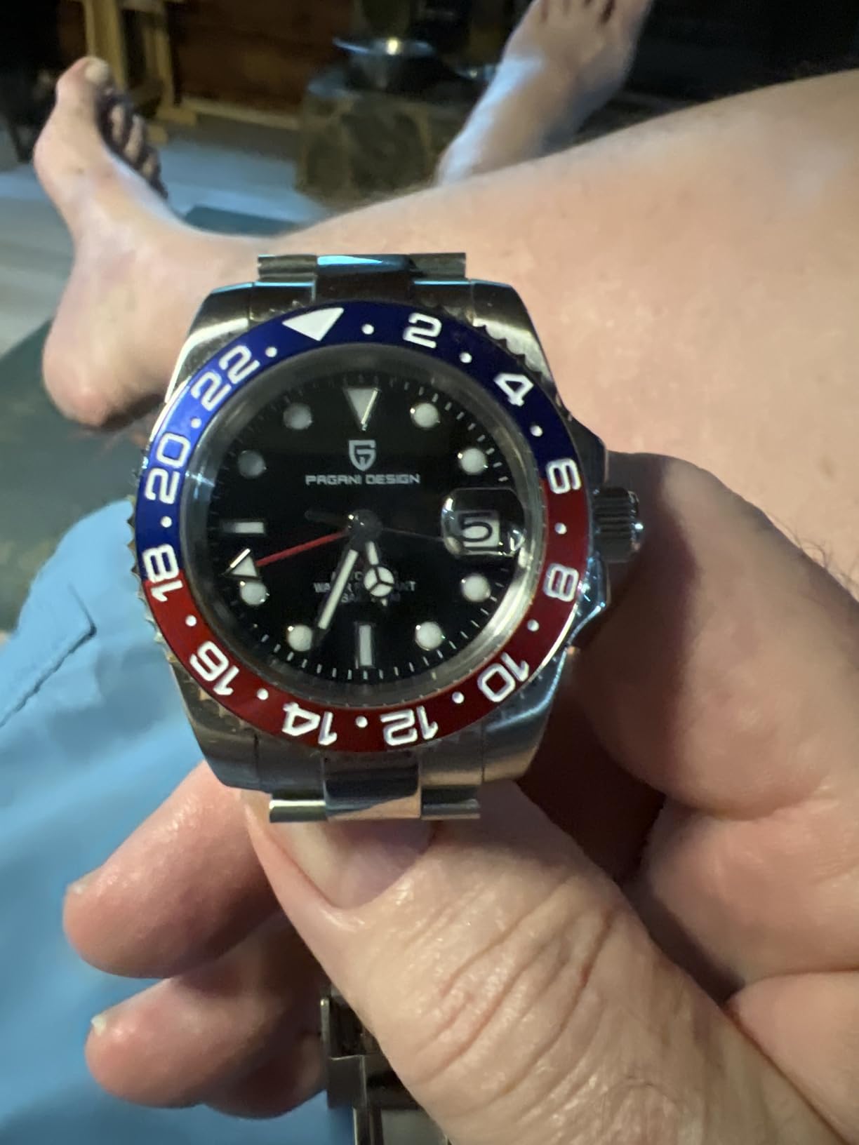 Pagani Design GMT Automatic Mechanical Men's Watch Rotating Ceramic Bezel Stainless Steel Watch with Date Function Men's Sport Watch customer photo 2
