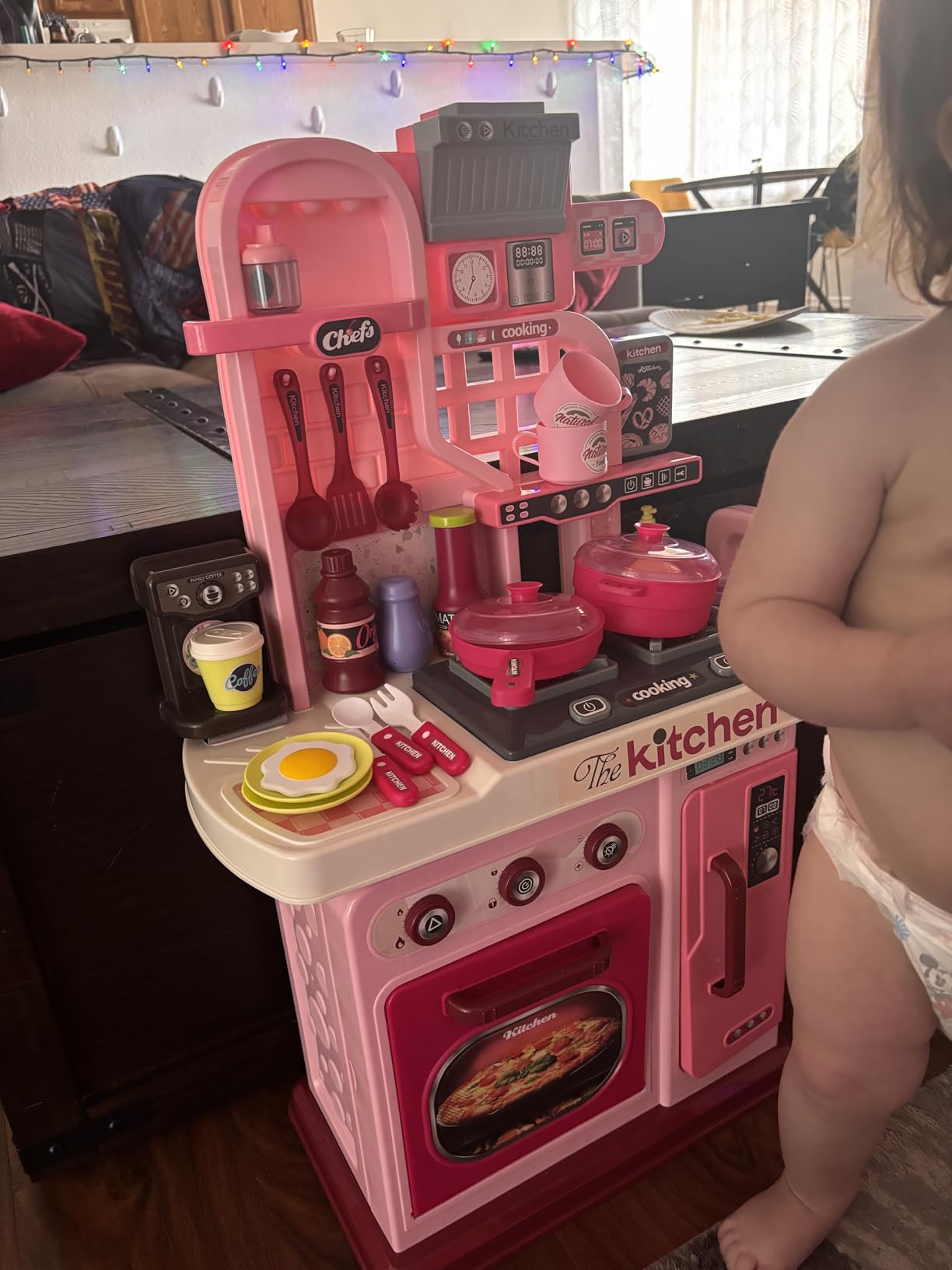 Kids Kitchen Playset,Cooking Stove,Play Sink,Oven,Lights & Sounds,Ages 3+ customer photo 1