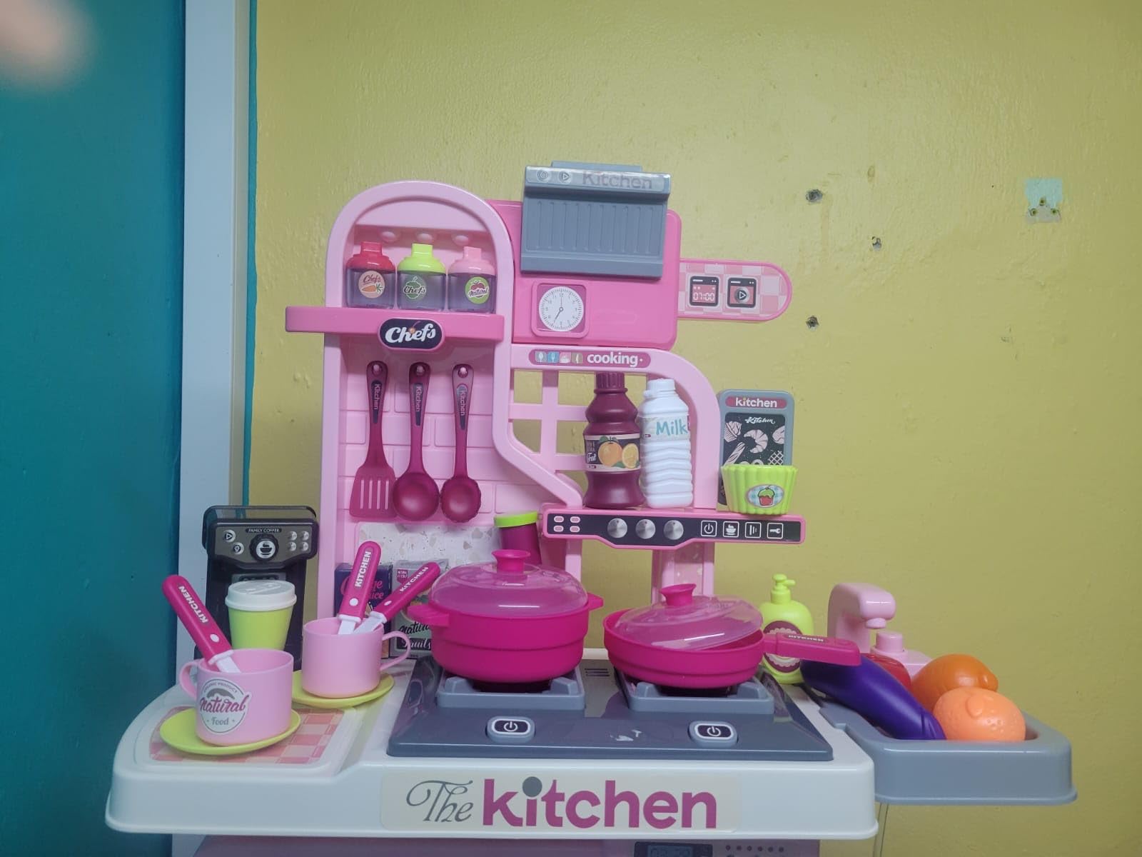 Kids Kitchen Playset,Cooking Stove,Play Sink,Oven,Lights & Sounds,Ages 3+ customer photo 2