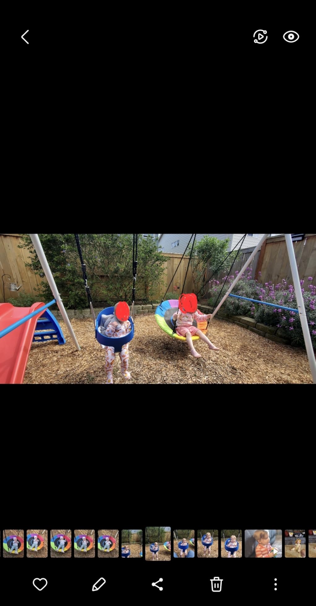 Trekassy Swing Sets for Backyard,440lbs A-Frame with Saucer & Toddler Swing customer photo 1