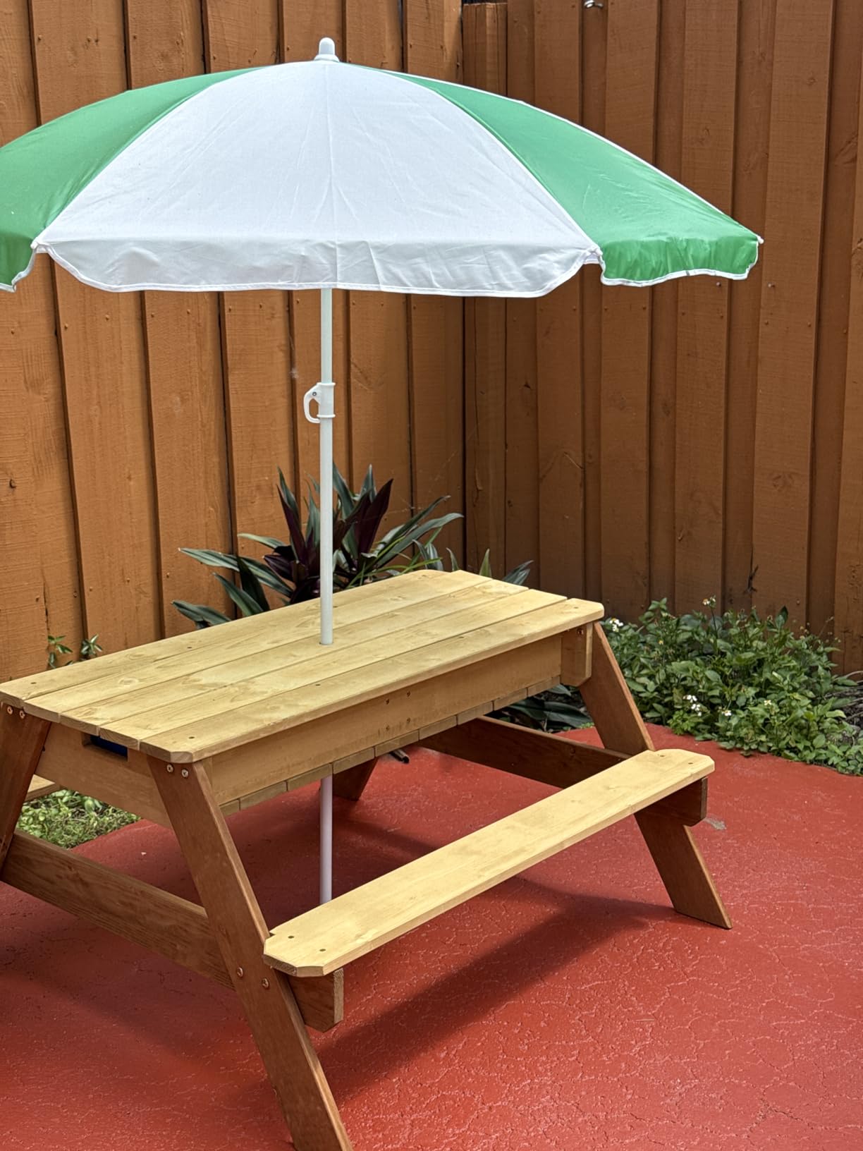 Best Choice Products Kids Picnic Table with Umbrella, 3-in-1 Sand & Water Table, Outdoor Convertible Picnic Table for Toddlers, Seats 4, Removable Top, 2 Buckets - Beige customer photo 2