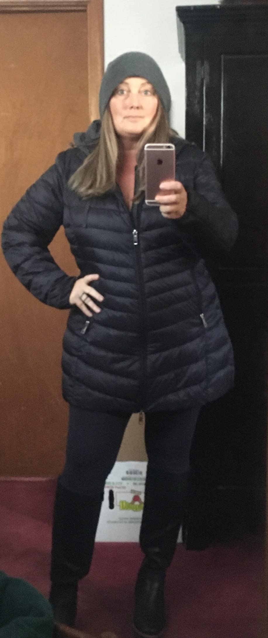 Rokka&Rolla Women's Packable Lightweight Water-Resistant Long Puffer Jacket customer photo 2