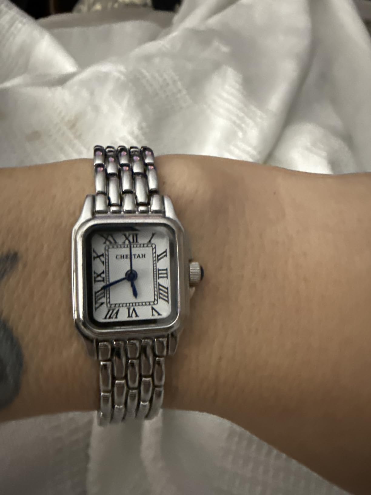 CHEETAH Gold Watches for Women with Small Vintage Bracelet, Rectangular Case Roman Dial customer photo 2