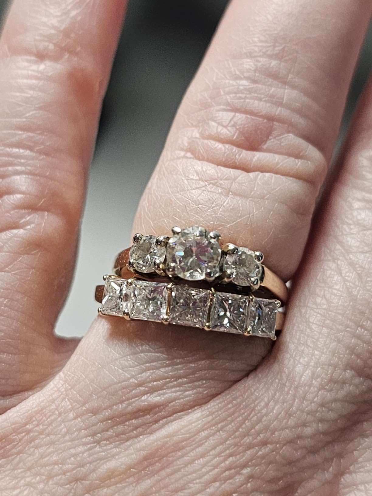 1-5 Carat 14K LAB GROWN Princess Cut 5 Stone Engagement Ring Wedding Band customer photo 1