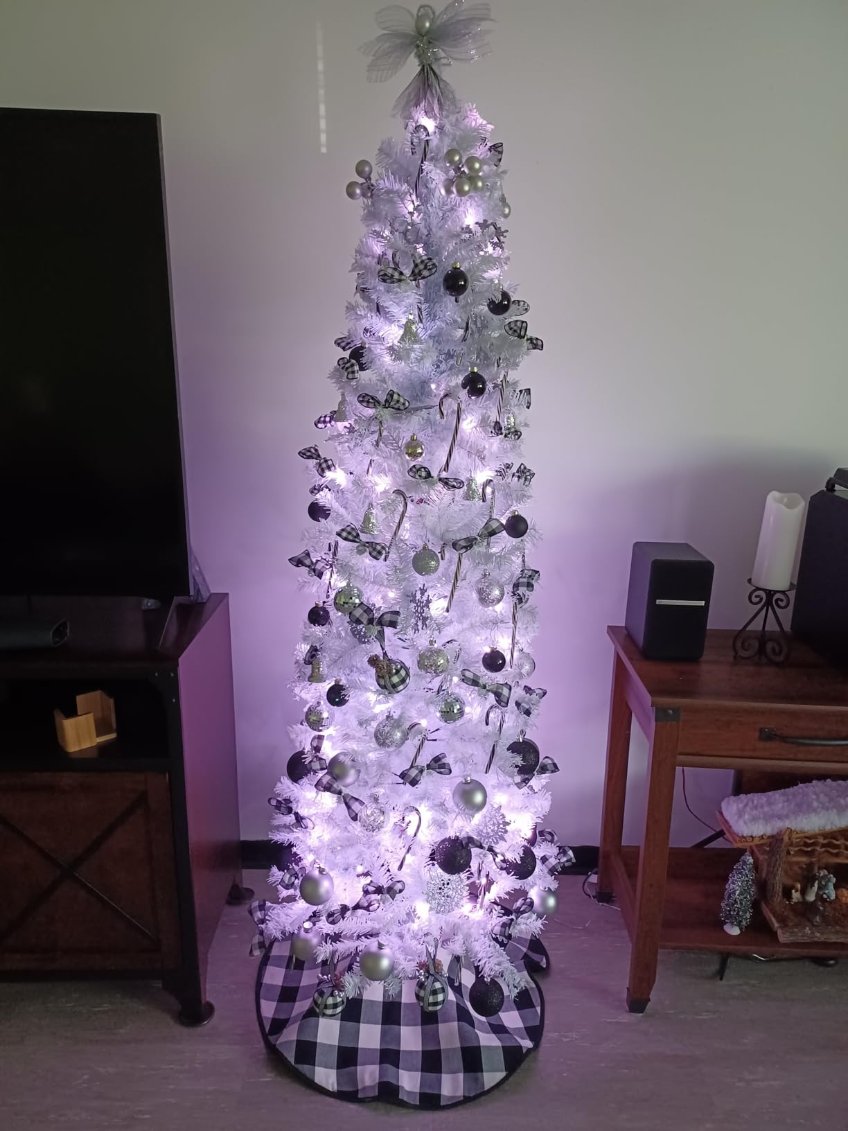 Best Choice Products Unlit Pencil Christmas Tree, 7.5ft Premium Artificial Tree, Realistic Spruce Holiday Decor w/ 1,075 Branch Tips, Metal Base customer photo 1