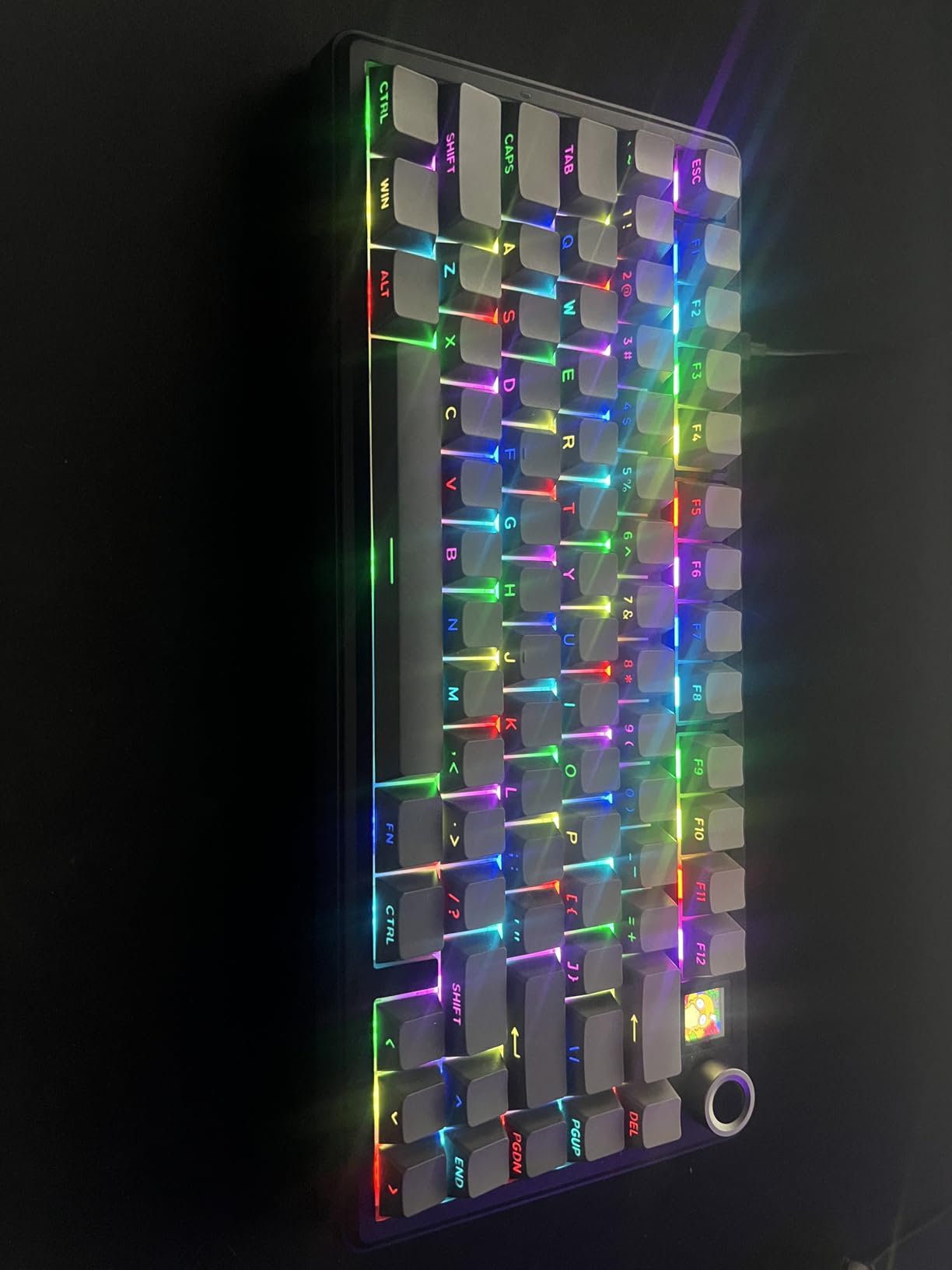 EPOMAKER X Aula F75 MAX Wireless Mechanical Keyboard with TFT Screen and Knob, Gasket Gaming Keyboard in 75% Layout, Hot Swappable, RGB Backlight, for PC/Mac/Linux (Black Gradient) customer photo 2