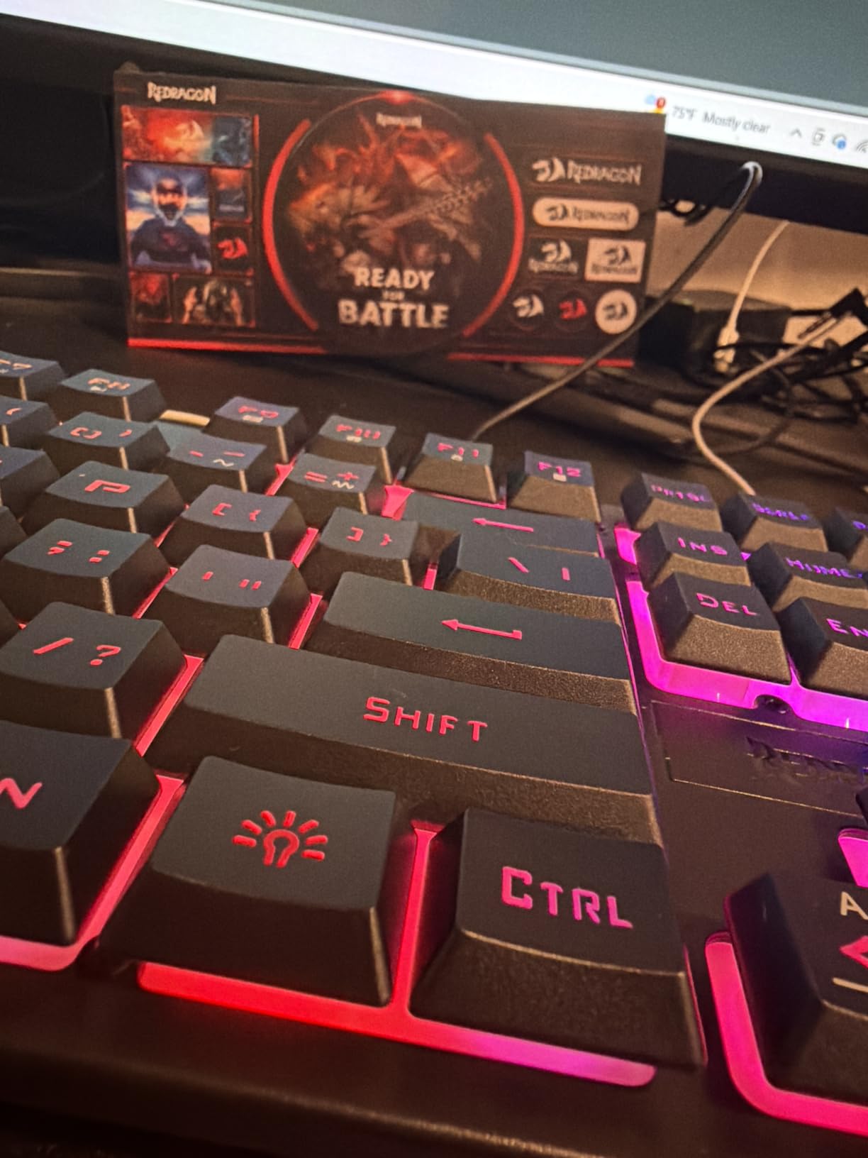 Redragon K521 Upgrade Rainbow LED Gaming Keyboard, 104 Keys Wired Mechanical Feeling Keyboard with Multimedia Keys, One-Touch Backlit, Anti-Ghosting, Compatible with PC, Mac, PS4/5, Xbox customer photo 1