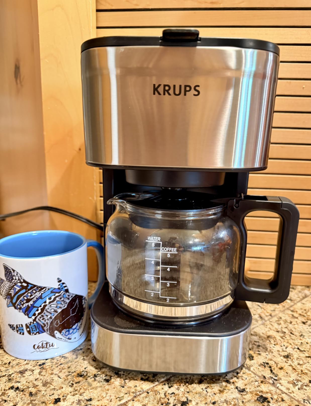 KRUPS Essential Brewer 8 Cup Drip Coffee Maker Machine, SCA-Certified, Blooming Technology, Barista-Quality, Pour Over Coffee Machine, Easy to Clean, Stainless Steel Design, Silver customer photo 2