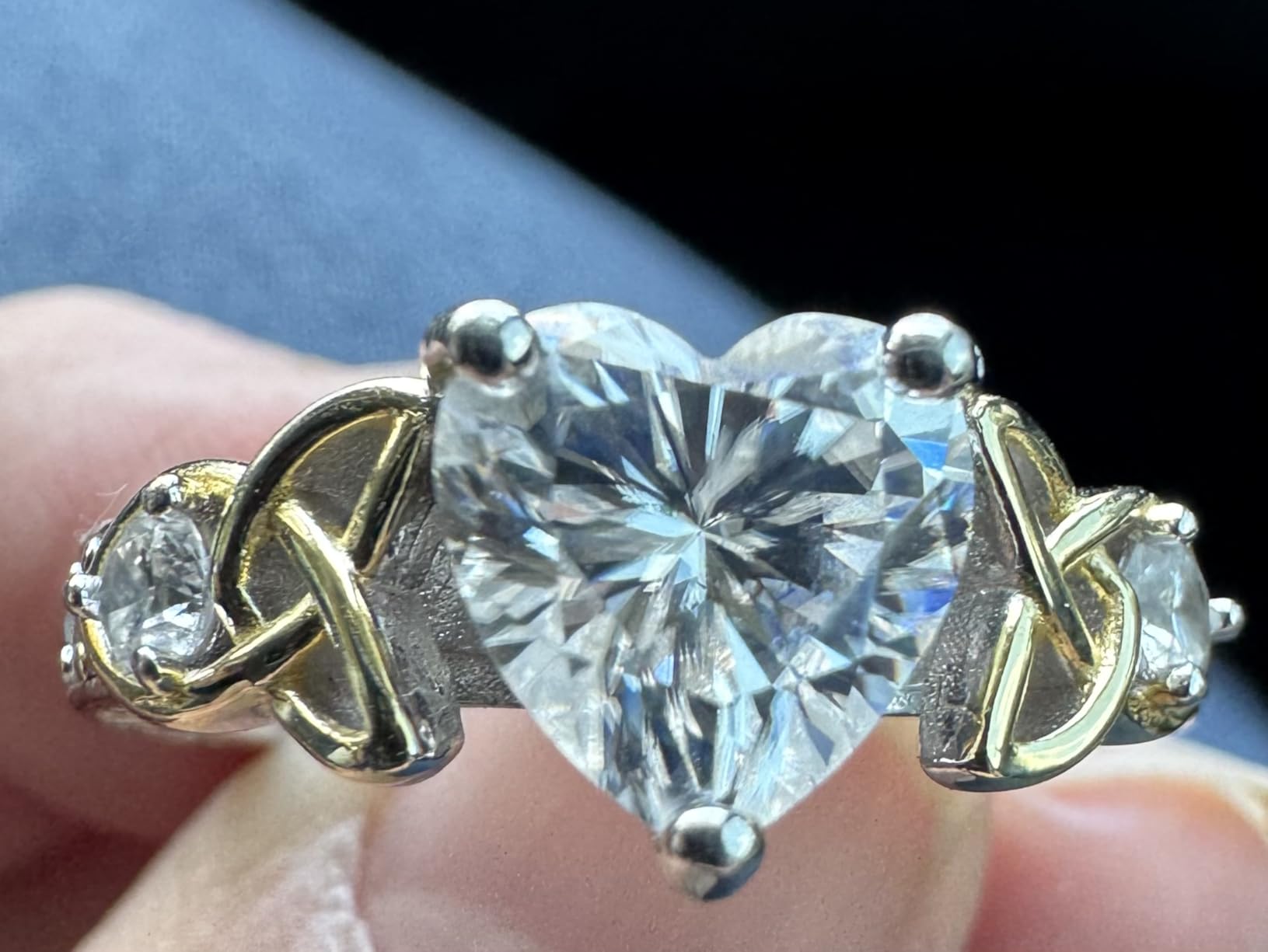 2CT Heart Shaped Moissanite Promise Ring for Her customer photo 2