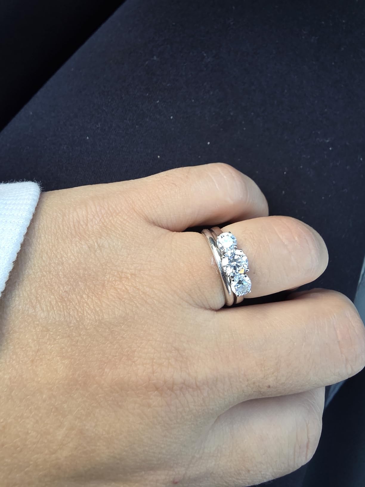 1-6 Carat IGI Certified LAB Grown 3 Stone Round Diamond Engagement Ring customer photo 1