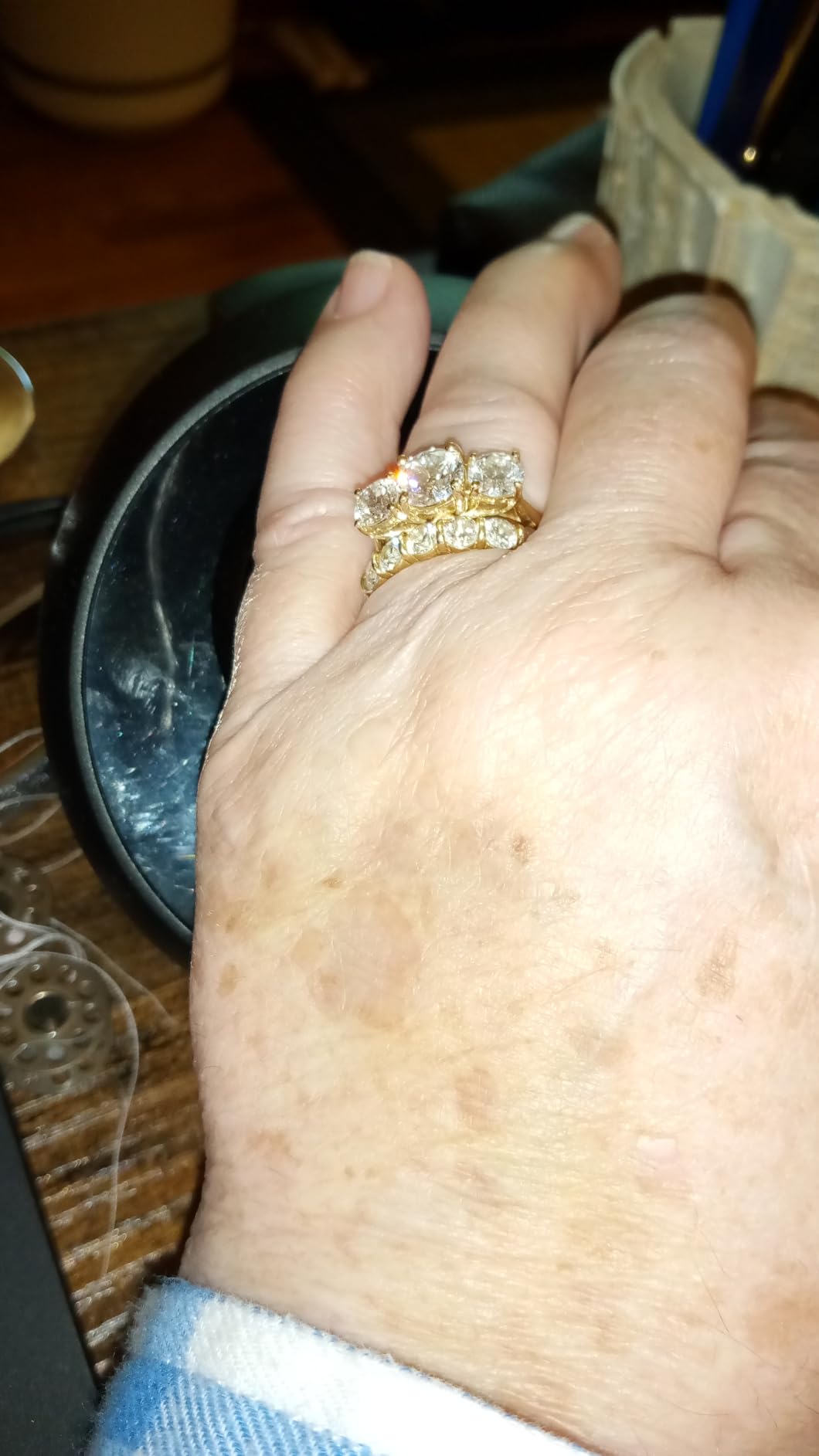 1-6 Carat IGI Certified LAB Grown 3 Stone Round Diamond Engagement Ring customer photo 2