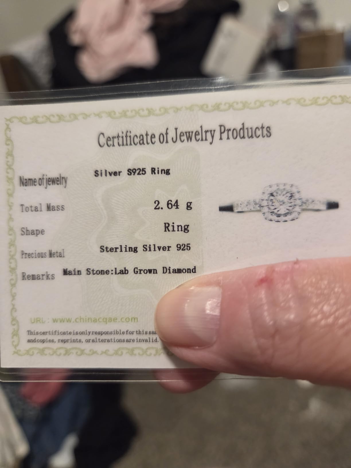 Sterling Silver Halo Lab Grown Diamond Engagement Ring, Pave Band customer photo 1