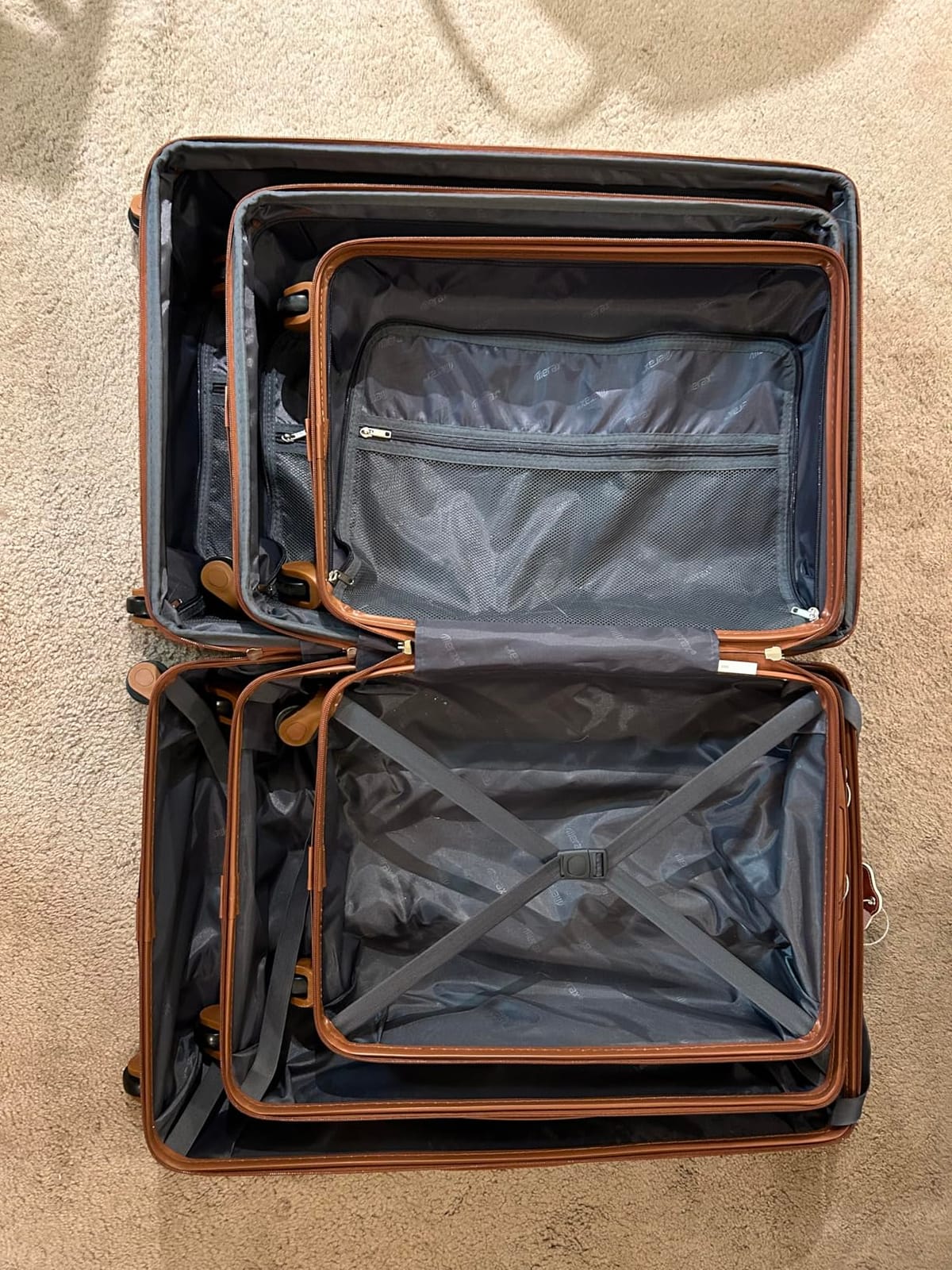 Merax Luggage Set 3 Piece Hardshell Suitcases with Spinner Wheels, TSA Lock, Lightweight Travel Luggage 20