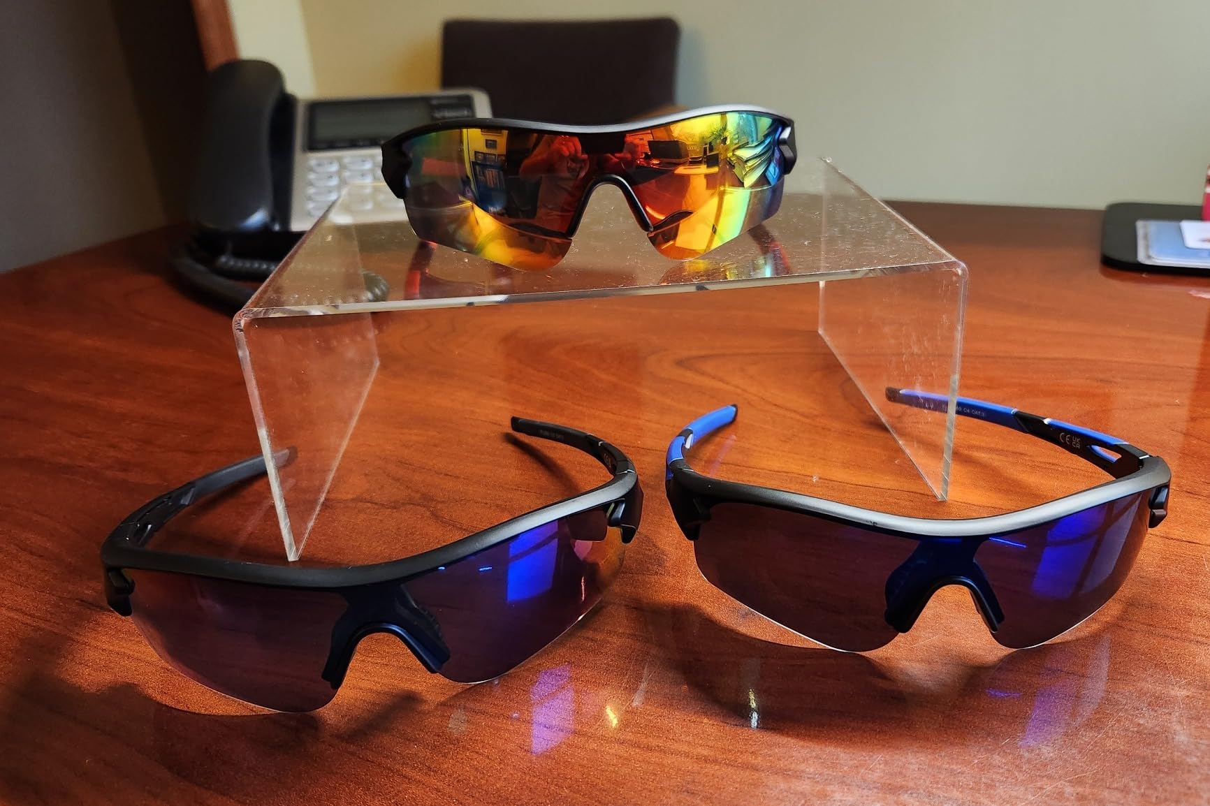 Polarized Sports Sunglasses for Men Women, UV400 One-Piece Lens Sport Shades for Baseball, Running, Cycling, Fishing customer photo 1