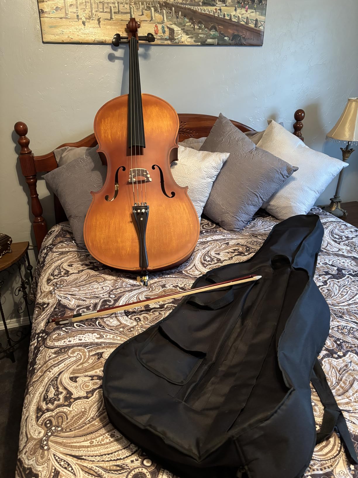 Cello 4/4 Full Size, Beginner Cello Instrument for Adults, Acoustic Cello Set with Padded Bag, Extra Strings, Bridge, Bow & Rosin – for Lessons, Home Practice & School Orchestra, Matte Natural customer photo 1