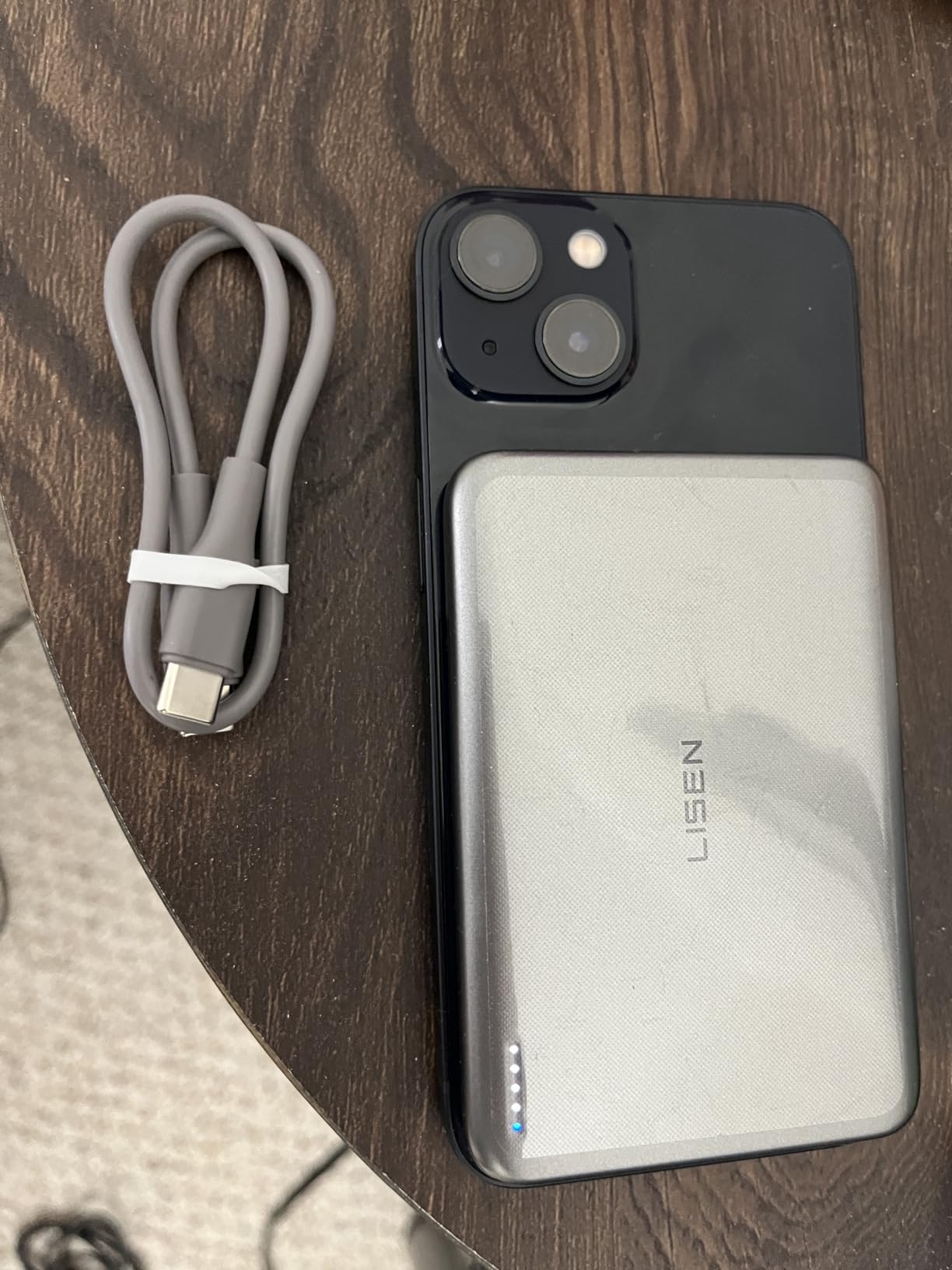 LISEN 0.3'' Ultra Slim [Qi2 15W] for MagSafe Battery Pack Power Bank, QI2 Certified 5000mAh Wireless Portable Charger,Travel Magnetic Power Bank for iPhone 17 Pro Max Plus Air 16 15 14 13 12 customer photo 1