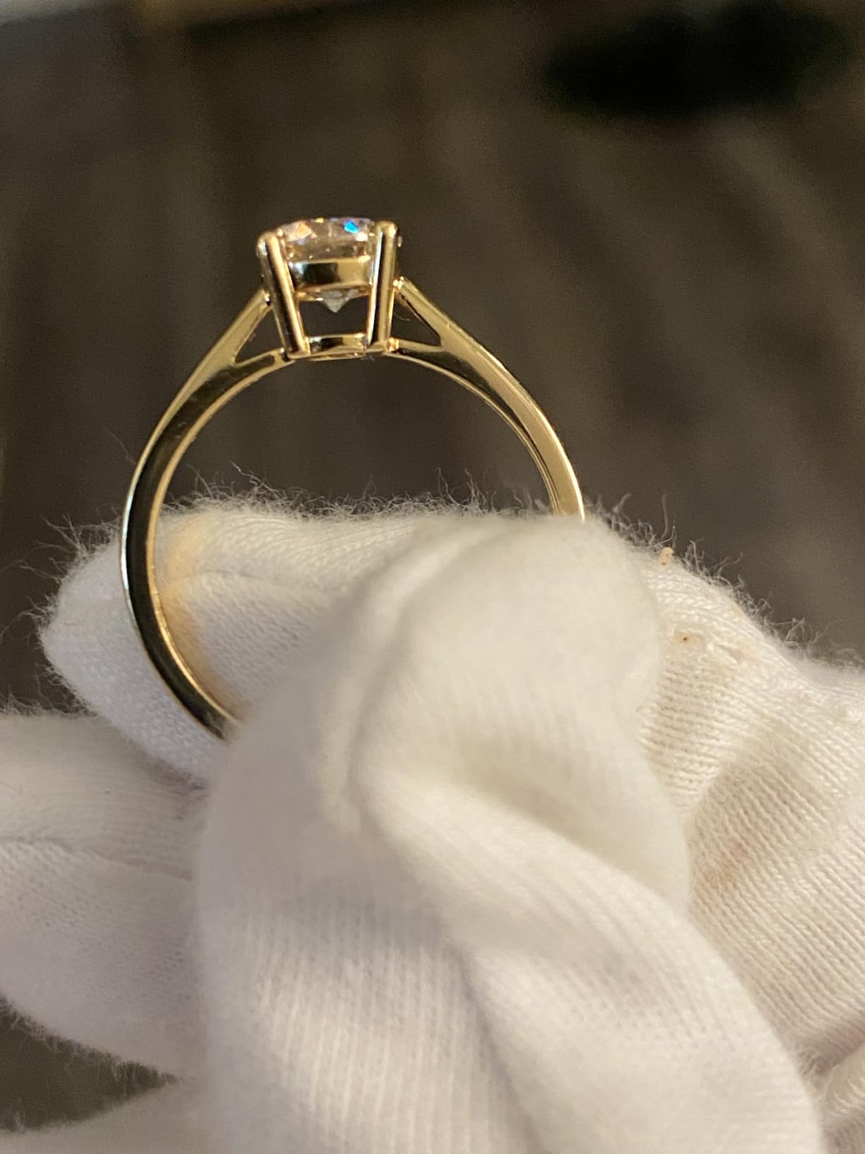 0.3-2 Carat Lab Grown Diamond Engagement Rings for Women, 14K Gold Plated Sterling Silver Rings, IGI Certificate Round Cut Diamond Solitaire Promise Ring, Size 5-9, Classic 4-Prong Wedding Band customer photo 2