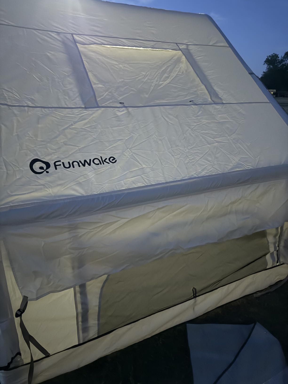Inflatable Tent with Skylight, Quick Setup Blow Up Tents with Pump, Hot Tent with Stove Jack, 4 Seasons Waterproof Oxford Inflatable Camping House for Adult 4-6 Person customer photo 1