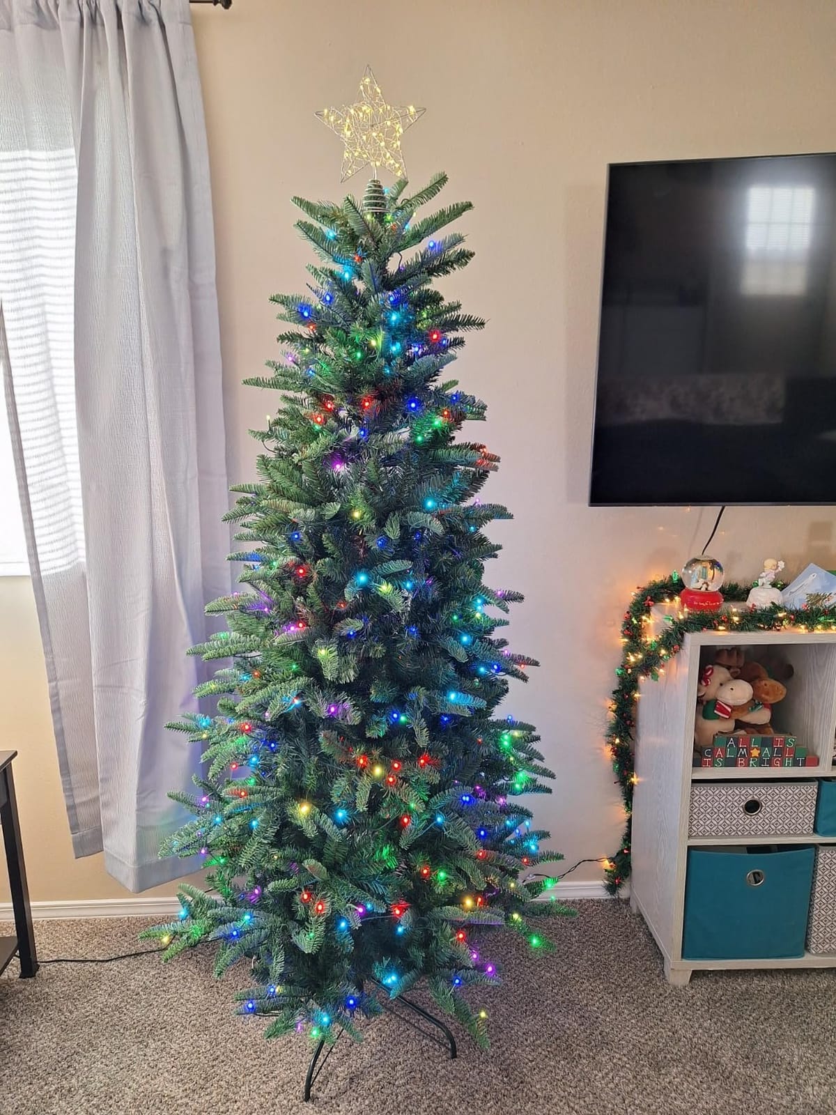 Alupssuc 7ft Prelit Artificial Full Hinged Christmas Tree with Color Lights customer photo 1