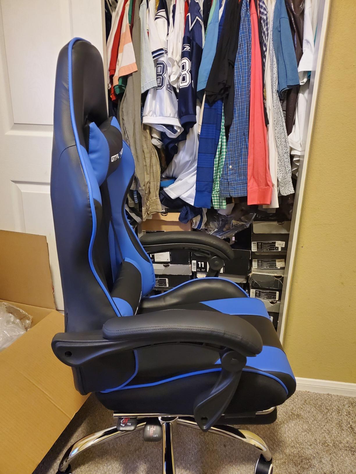 GTPLAYER Big & Tall Gaming Chair, Wide Seat with Footrest, Black & Gray customer photo 2