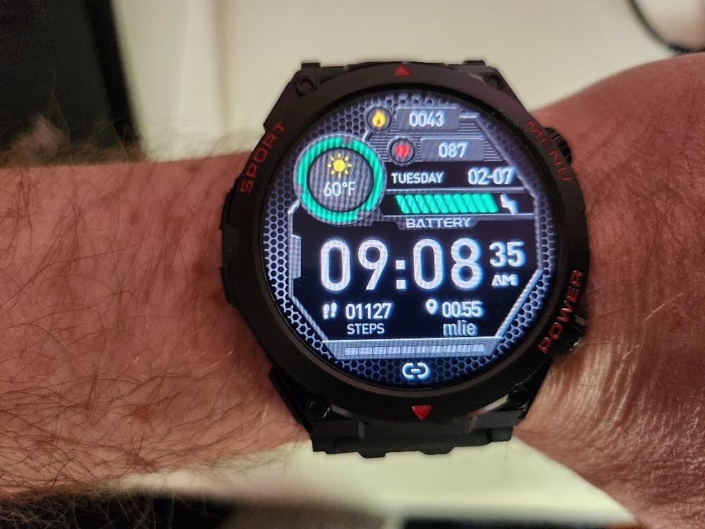 Military Smart Watch,1.52-Inch Smartwatch with Text and Call,24/7Heart Rate Sleep Monitor,Blood Oxygen,and Activity Trackers-Compatible with iPhone and Android,for Men and Women (Black up, 1.52) customer photo 1